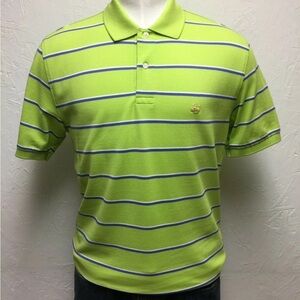 Brooks Brothers Lime Green Striped Polo Shirt